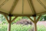 3.6m Premium Hexagonal Wooden Garden Gazebo with Cedar Roof – Furnished (Green) - Image 2