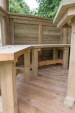 3m Premium Hexagonal Wooden Garden Gazebo with Timber Roof – Furnished (Green) - Image 4