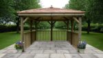 3.5m Premium Square Wooden Garden Gazebo with Cedar Roof – No Base - Image 2