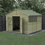 10 x 10 Beckwood Apex Shed with 4 Windows & Double Doors