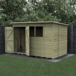 10 x 6 Beckwood Pent Shed with 2 Windows & Double Doors
