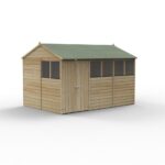 12 x 8 Beckwood Reverse Apex Shed with 6 Windows & Double Doors - Image 2